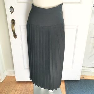 VTG 1980's Wool Blend Pleated Skirt Black …